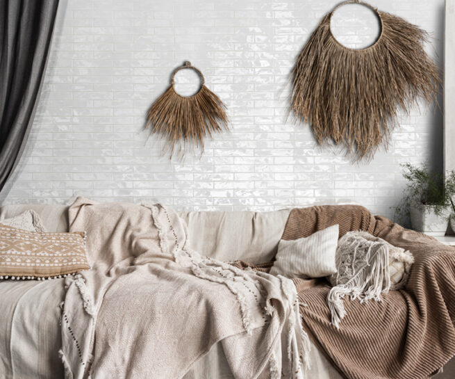 Revestimiento cerámico rectangular pequeño formato