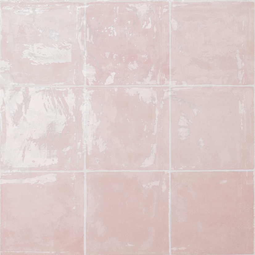 Azulejos cuadrados rosa para baños y cocinas