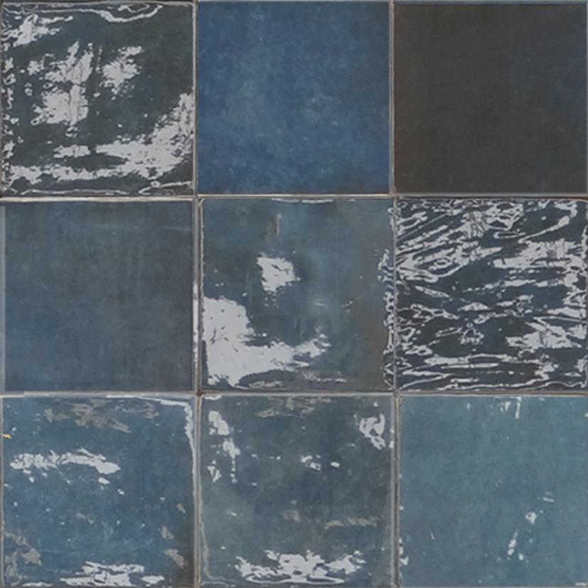 Dark blue square wall tiles, 13x13cm