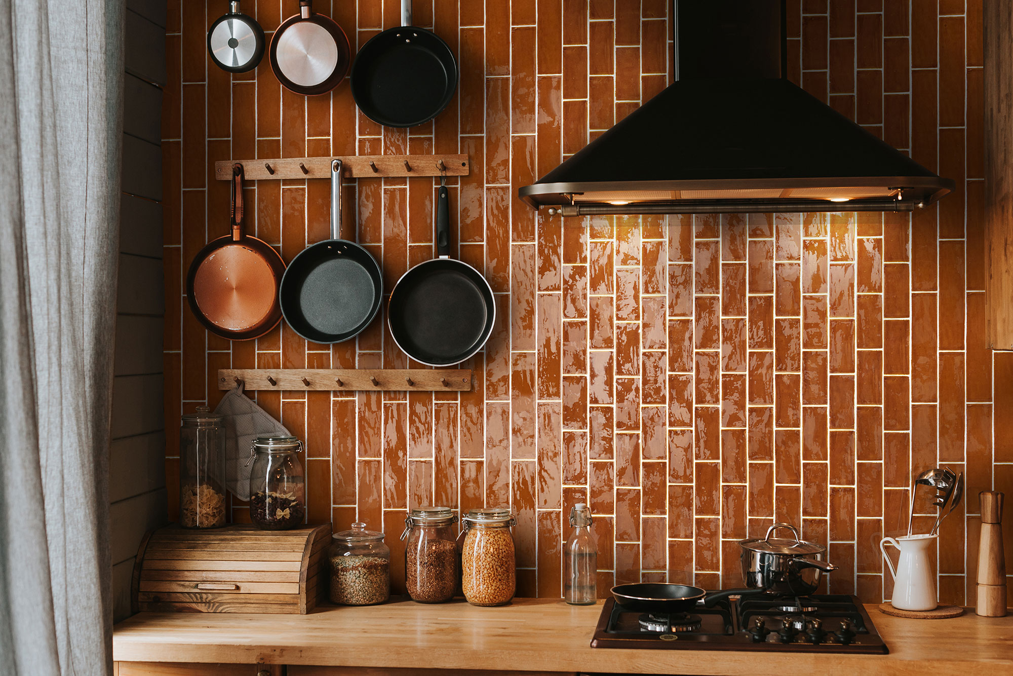 Revestimiento en formato pequeño rectangular Color Cognac