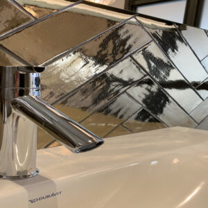 Azulejo cerámico rectangular acabado metálico