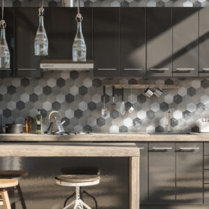 Azulejos cerámicos hexagonales combinaciones de colores