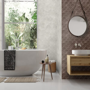 Revestimientos cerámicos escama de pezimitación madera Mate Destonificado