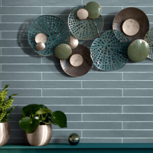 Azulejos cerámicos rectangulares Acabado metálico 5x50cm