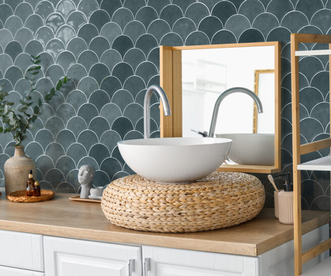 Ambiente azulejos escamas de pez