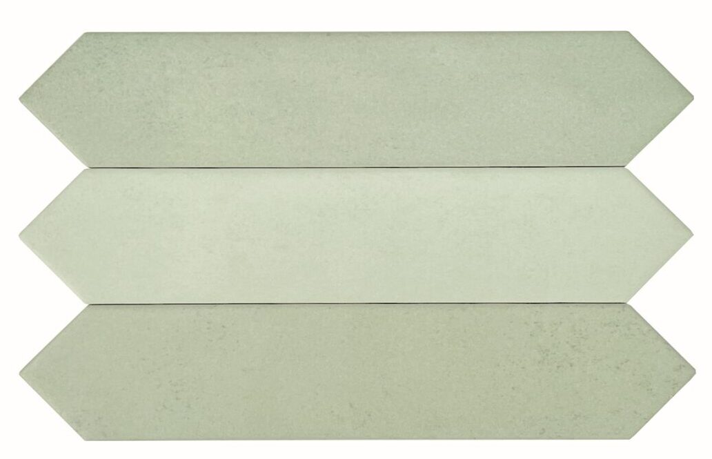 Picket wall tiles, jade colour