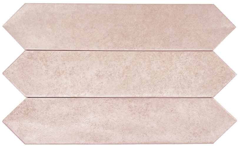 Pink picket wall tiles with matte finish